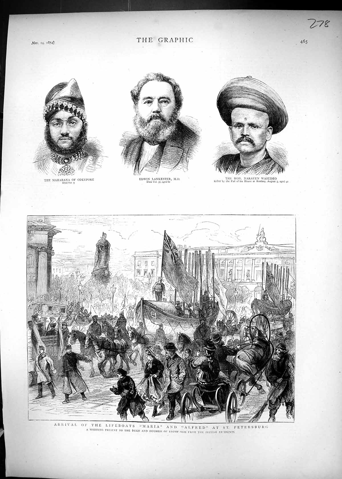 Old 1874 Lifeboats Maria Alfred Petersburg Maharana Odeypore Lankeste Victorian