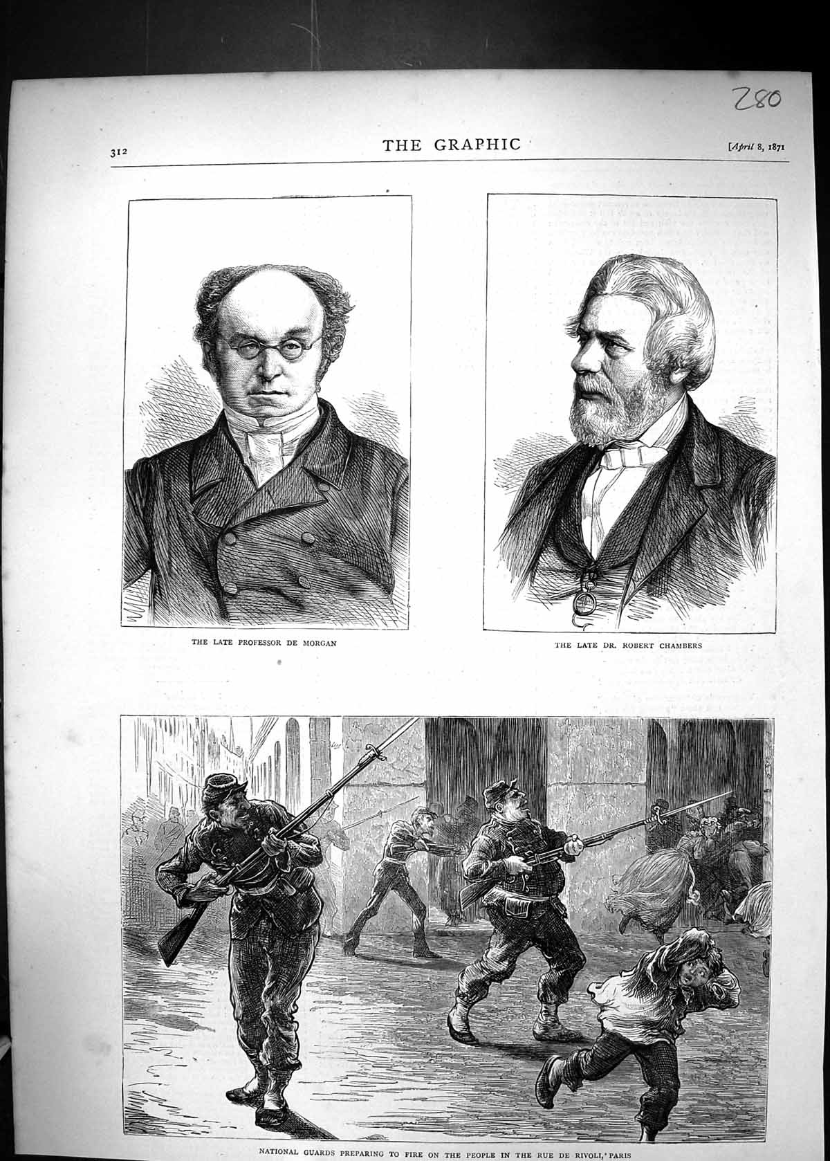 Old 1871 Professor Morgan Robert Chambers National Guards Rue De Rivo Victorian