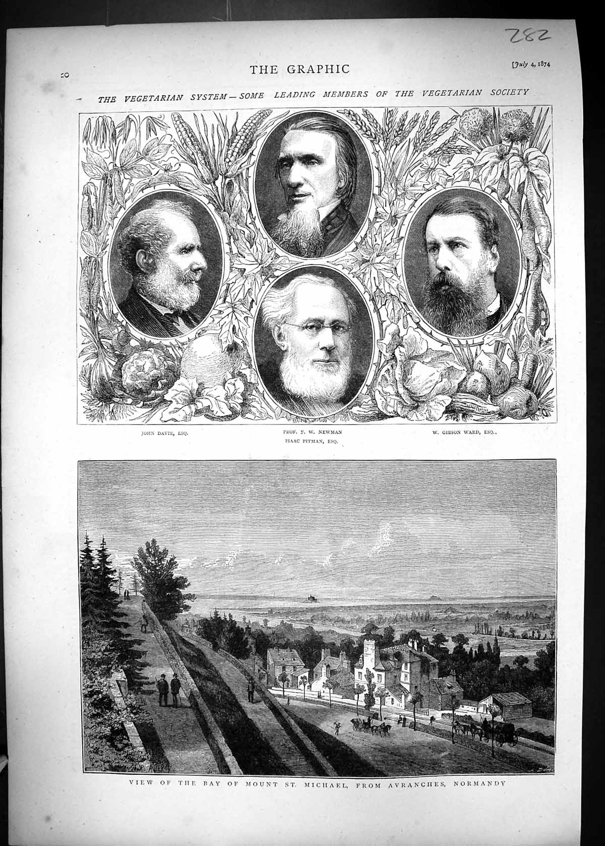 Old 1874 Vegetarian Society Newman Ward Pitman Davie Mount St. Michae Victorian