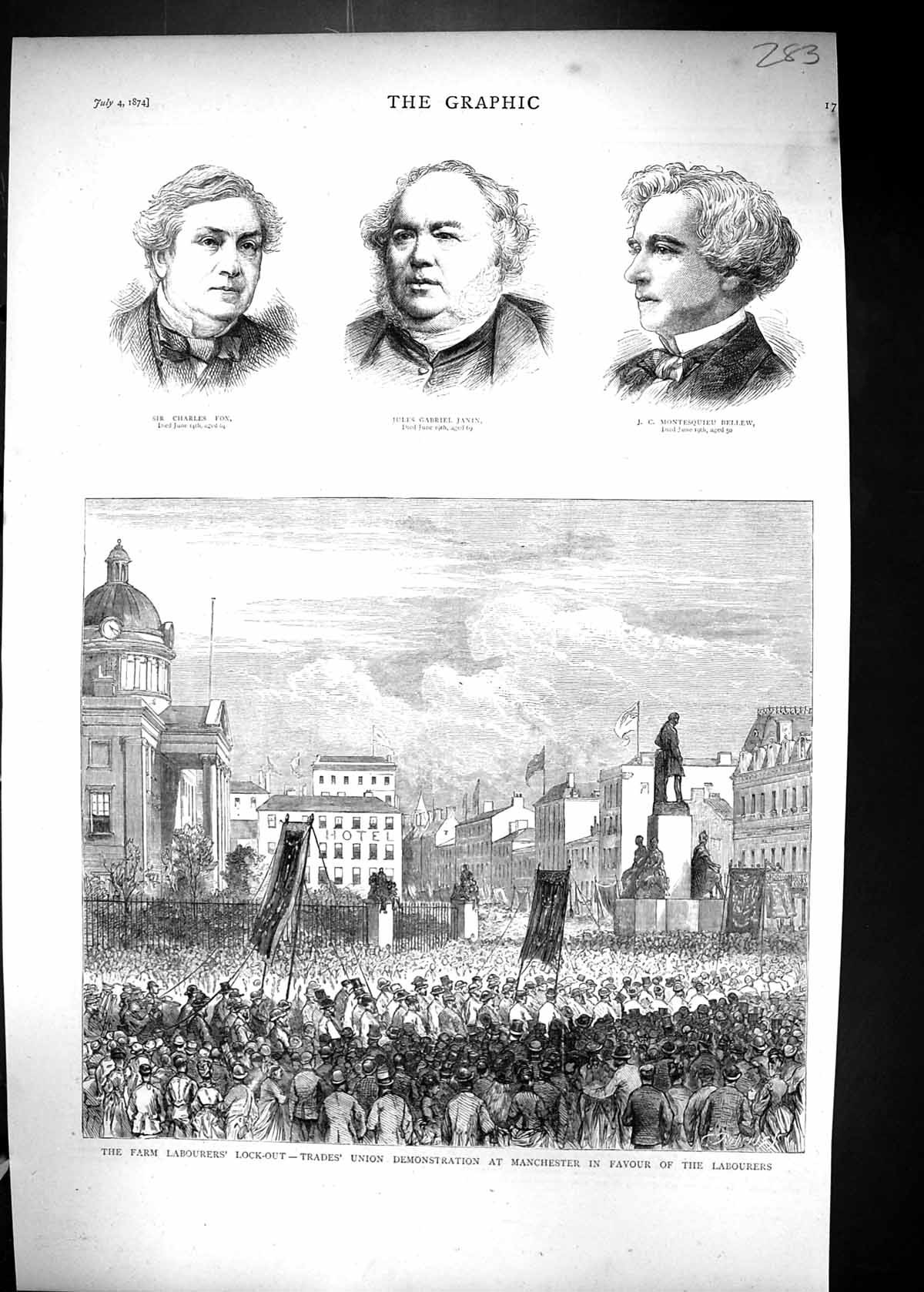 Old 1874 Farm Labourers Lock-Out Trades Union Manchester Fox Janin Be Victorian
