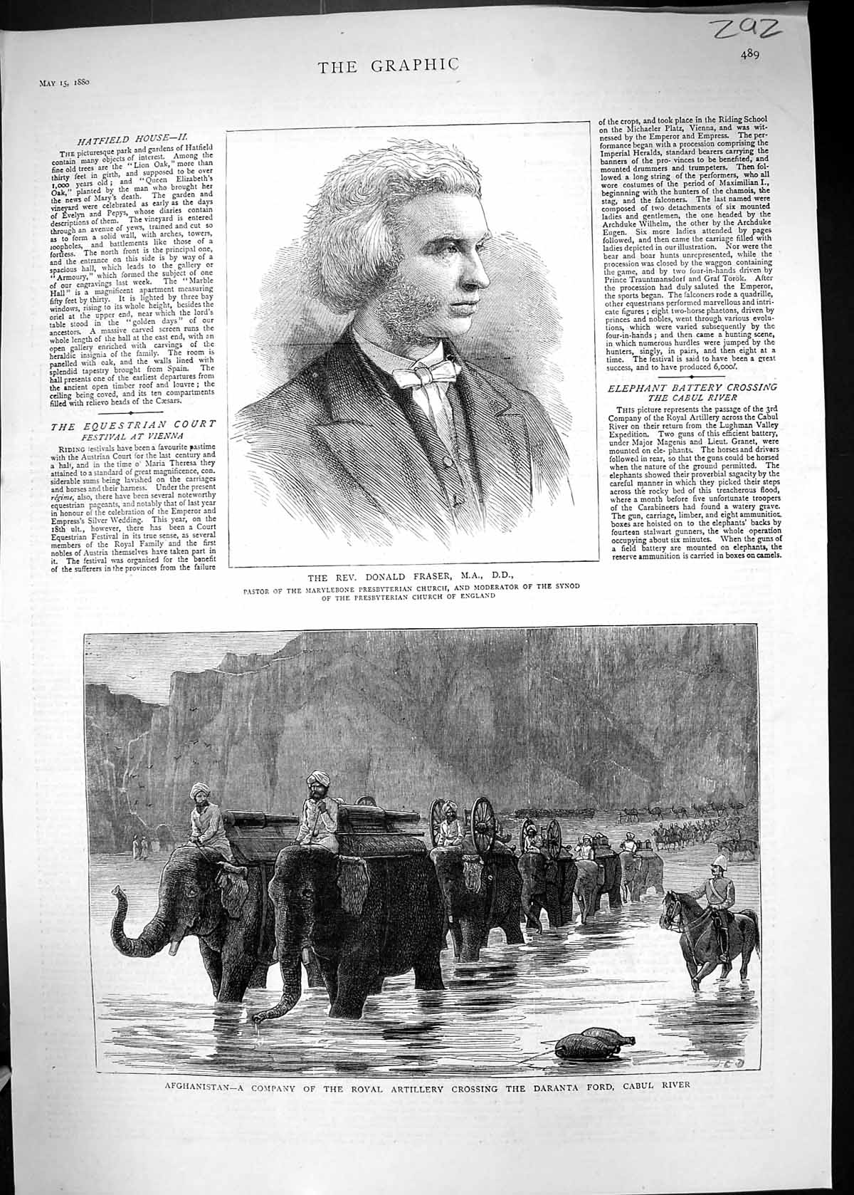 Old 1880 Rev. Donald Fraser Afghanistan Royal Artilley Elephant Daran Victorian