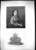 Old Antique Print 1871 Portrait Marimon Casket Freedom City Prince Arthur 19th