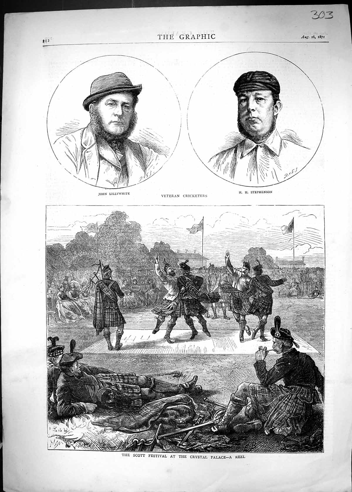 Old 1871 Cricket Stephenson John Lillywhite Scott Festival Crystal Pa Victorian