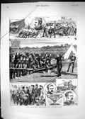 Old Print 1881 Artillery Volunteers Shoeburyness War Siers Oswald Peters 19th