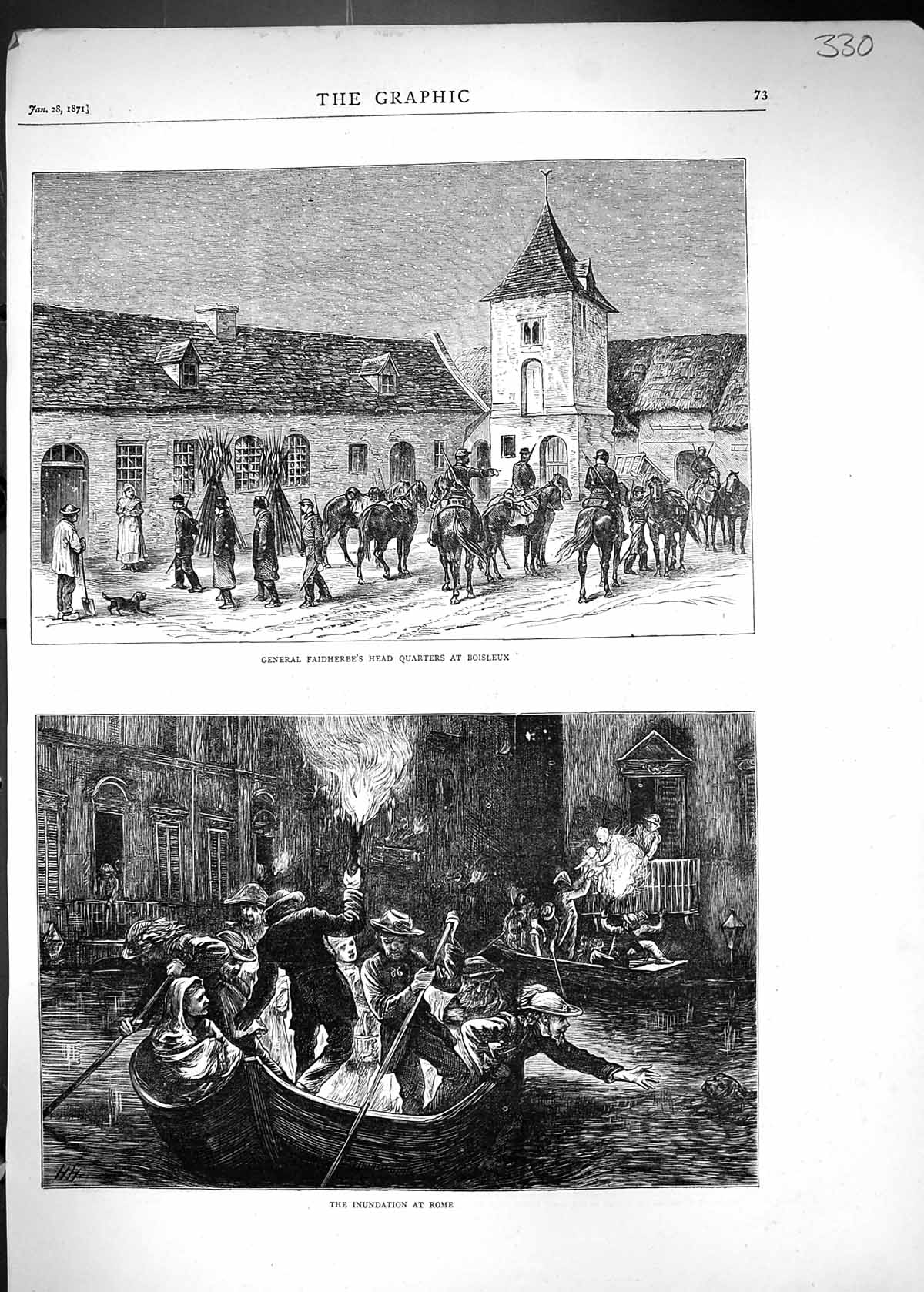 Old 1871 General Faidherebe Head Quarters Boisleux Inundations Rome F Victorian