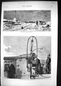 Antique Print 1871 German Triflag Valerien Moltke Big Gun War Weapons Navy 19th