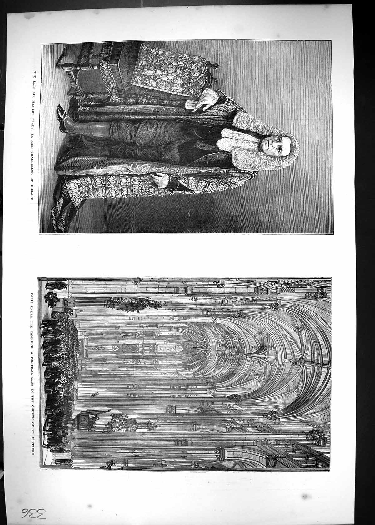Old 1871 Sir Maziere Brady Chancellor Ireland Paris Commune Church Eu Victorian