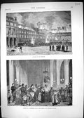 Old 1871 Fire Tuileries France Meeting Communist Club Church St. Nich Victorian