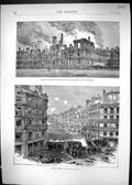 Old 1871 Hotel De Ville Destroyed Communists Street Fighting Rue De R Victorian