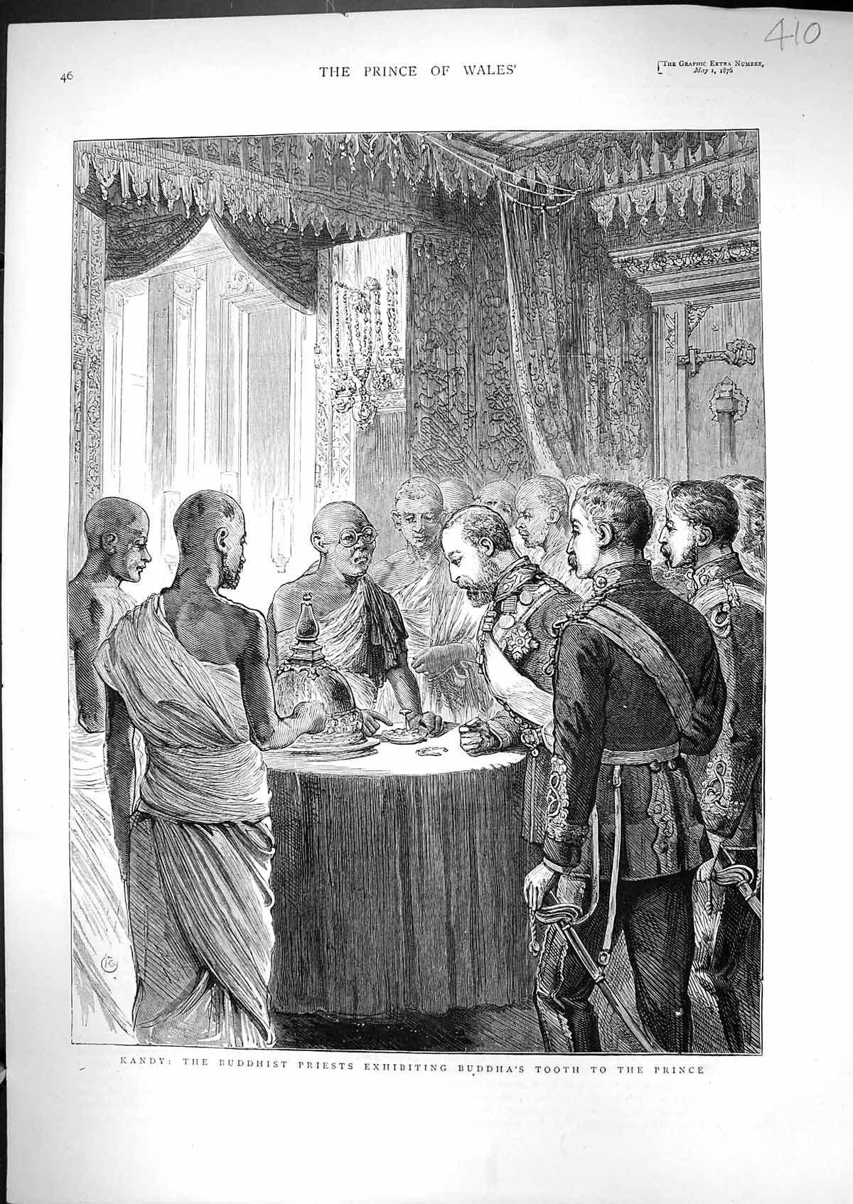 Old 1876 Kandy Buddhist Priests Exhibiting Buddha Tooth Prince Wales Victorian
