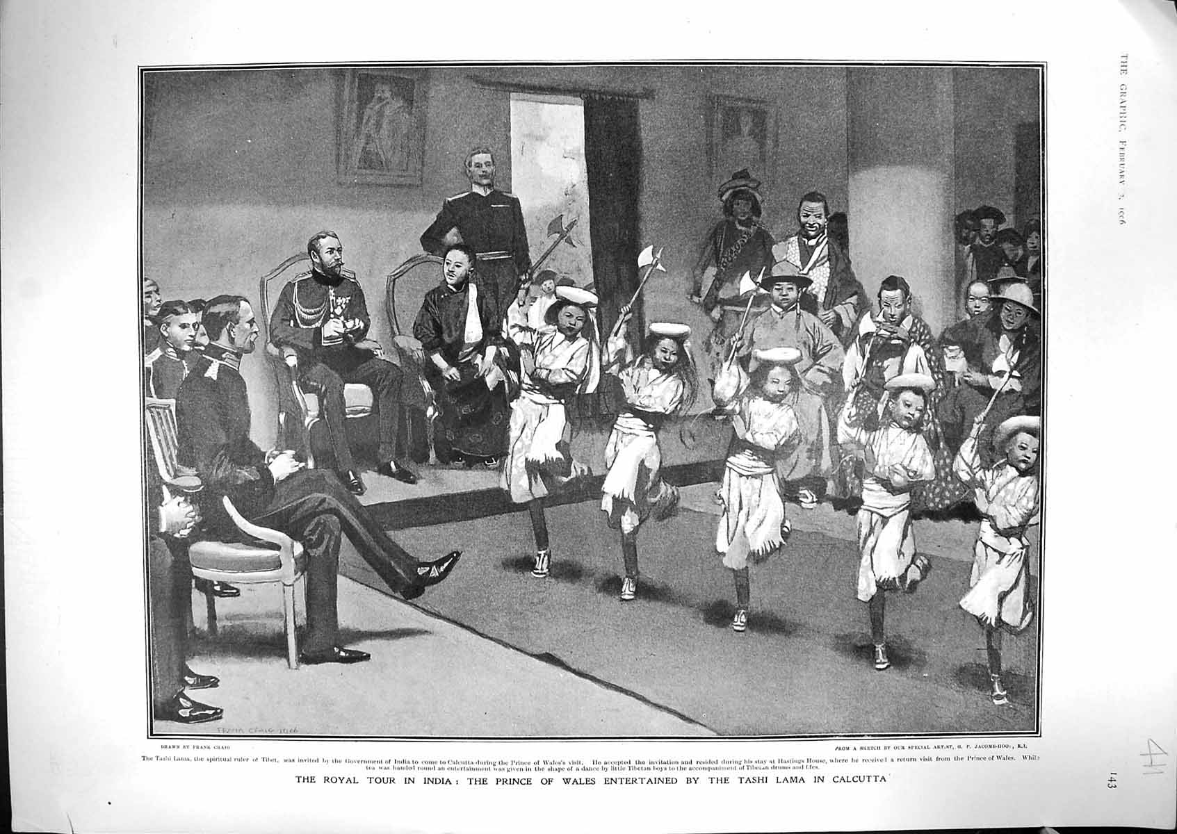 Old 1906 Prince Wales India Tashi Lama Calcutta Government Tibetan Bo 20th