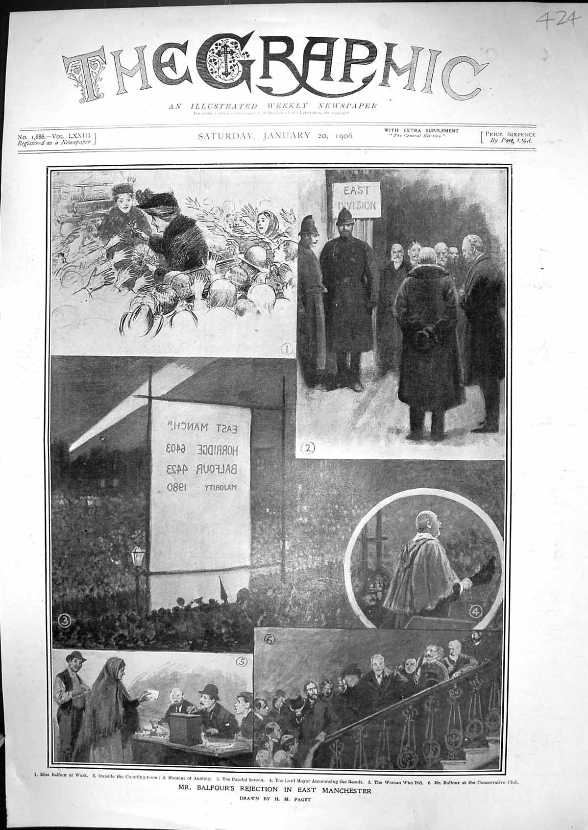 Old 1906 Mr Balfour Manchester Lord Mayor Parliament Conservative Clu 20th