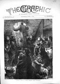 Antique Old Print 1871 Family Life Scene Paris France Fighting Children Pets