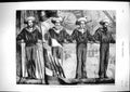 Original Old Antique Print 1873 Manning Yards Royal Salute Navy Sailors 19th