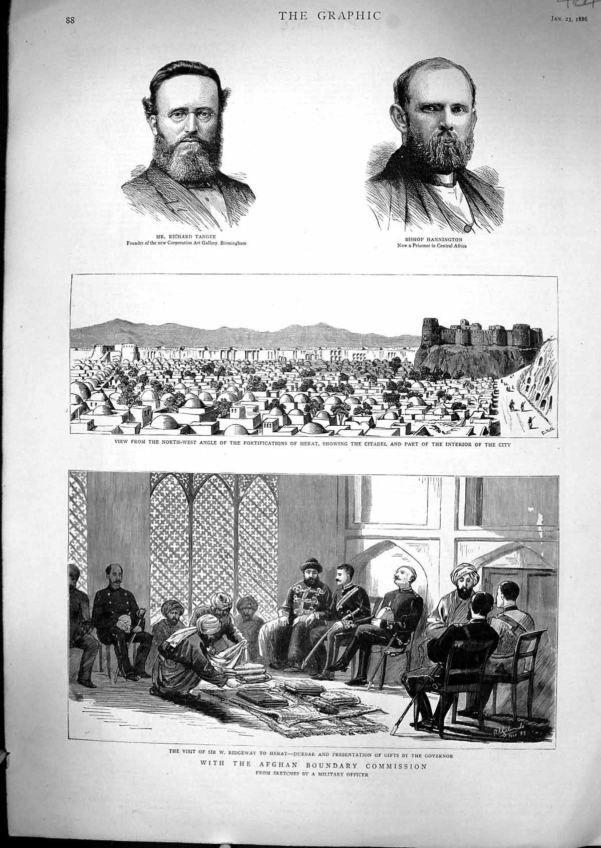 Old 1886 Richard Tangye Bishop Hannington Afghan Commission Ridgeway Victorian