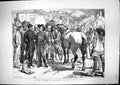 Original Old Antique Print 1871 Scene Buying Horses Brittany France French Army