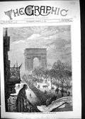 Old Print 1871 Street Balcony Scene Paris France Celestial Barbarians Si 19th