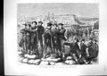 Original Old Antique Print 1871 War Sailors Refusing Evacuate Fort Montrouge