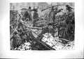 Original Old Antique Print 1871 Barricade Paris Mob France Weapons Fighting