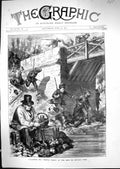 Old 1871 Scene Following Gentle Craft Pont De Neuilly Paris France Ri Victorian