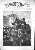 Old Antique Print 1871 Christmas Day Scene German Army Siers Paris France 19th