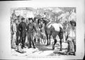 Antique Old Print *6102 1871 Scene Buying Horses Brittany France French Army
