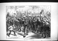 Antique Print 1871 Women Versailles France Street Scene Marching War Siers 19th