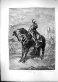 Original Old Antique Print 1871 Fine Art Portrait Marshal Prim War Sier Horse