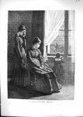 Old Print 1871 Paris France Sortie Women Little Girl Watching Siers Marc 19th