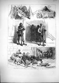 Original Old Antique Print 1871 Street Scene Paris France Army Commune Guard