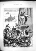 Antique Print 1876 Siers Troops Regiment Cananore Prince Wales Native Boats