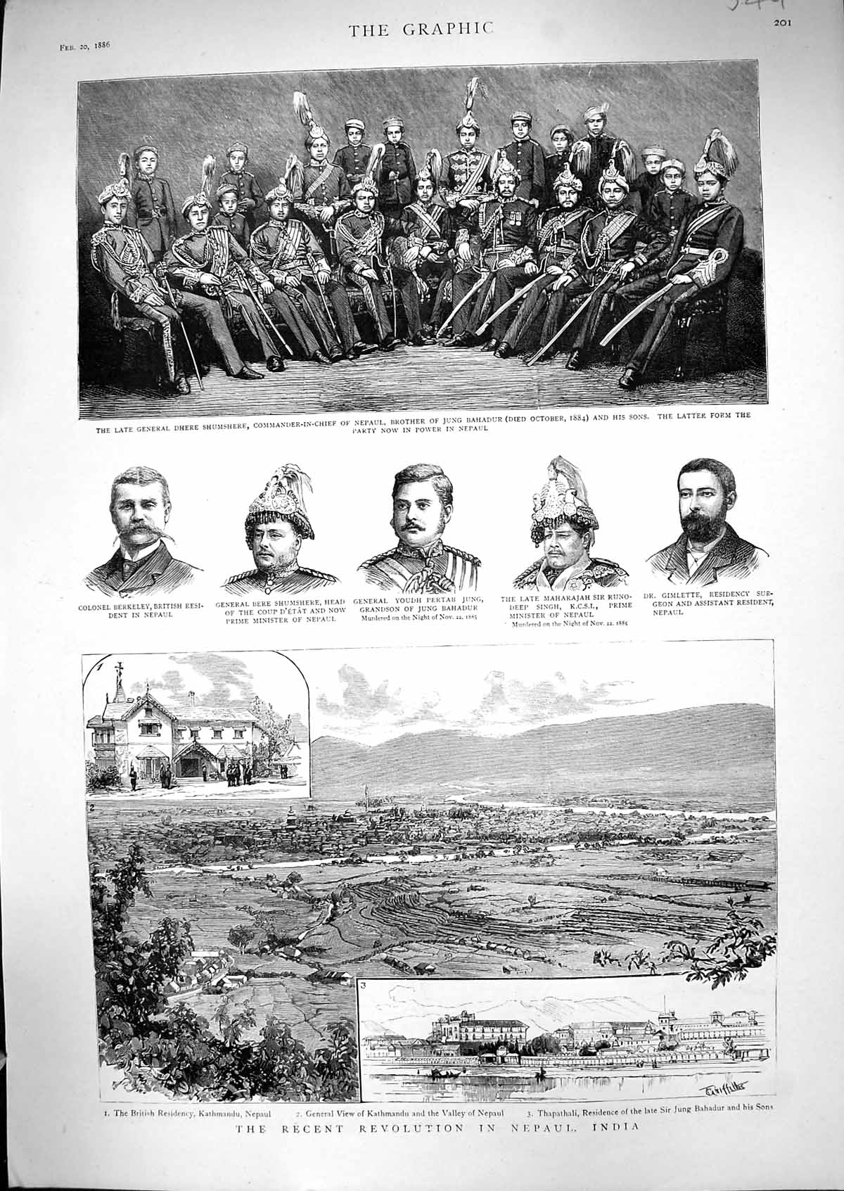 Old 1886 Nepaul India Kathmandu Gimlette Singh Pertab Shumshere Berke Victorian