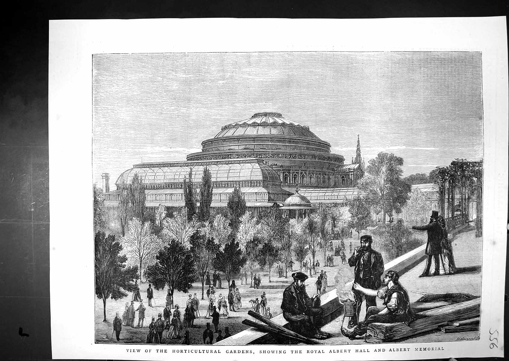 Old 1871 Horticultural Gardens Royal Albert Hall Memorial Architectur Victorian