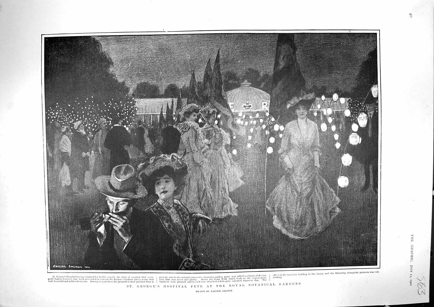 Old 1902 St. George'S Hospital Fete Royal Botanic Gardens Balliol Sal 20th