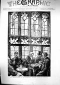 Old 1886 Smoking Room Reporters Gallery House Commons Parliament Lond Victorian