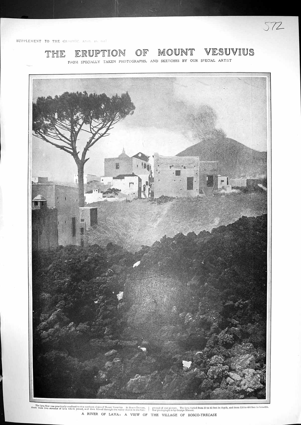 Old 1906 Eruption Mount Vesuvius Volcano Mountain Lava Bosco-Trecase 20th