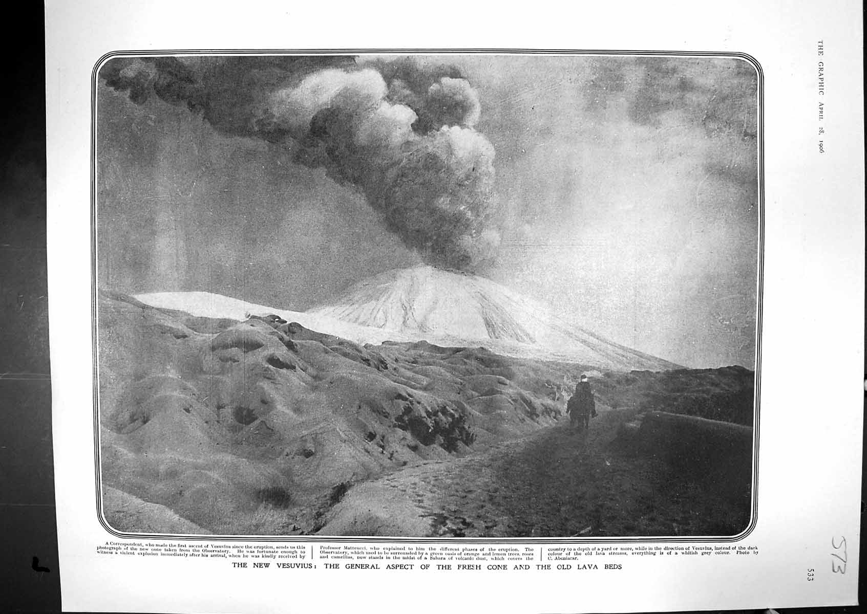 Old 1906 Vesuvius Volcano Mountain Observatory Professor Matteucci La 20th
