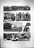 Antique Old Print 1881 Goodwood Horse Racing Japanese Art Spectators Sport 19th