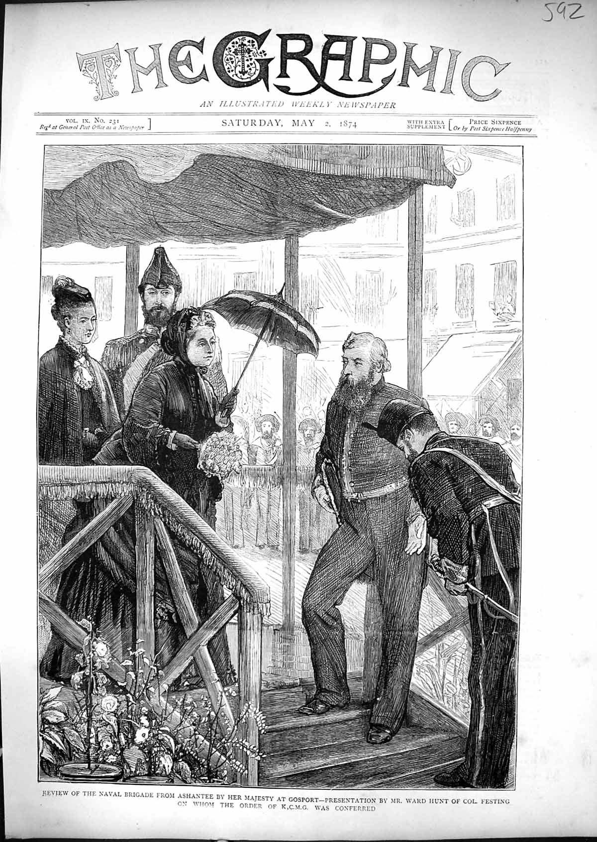 Old 1874 Naval Brigade Ashantee Majesty Queen Gosport Ward Hunt Festi Victorian