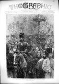 Old 1874 Royal Entry London Crowd Procession Regent Street Snow Fine Victorian