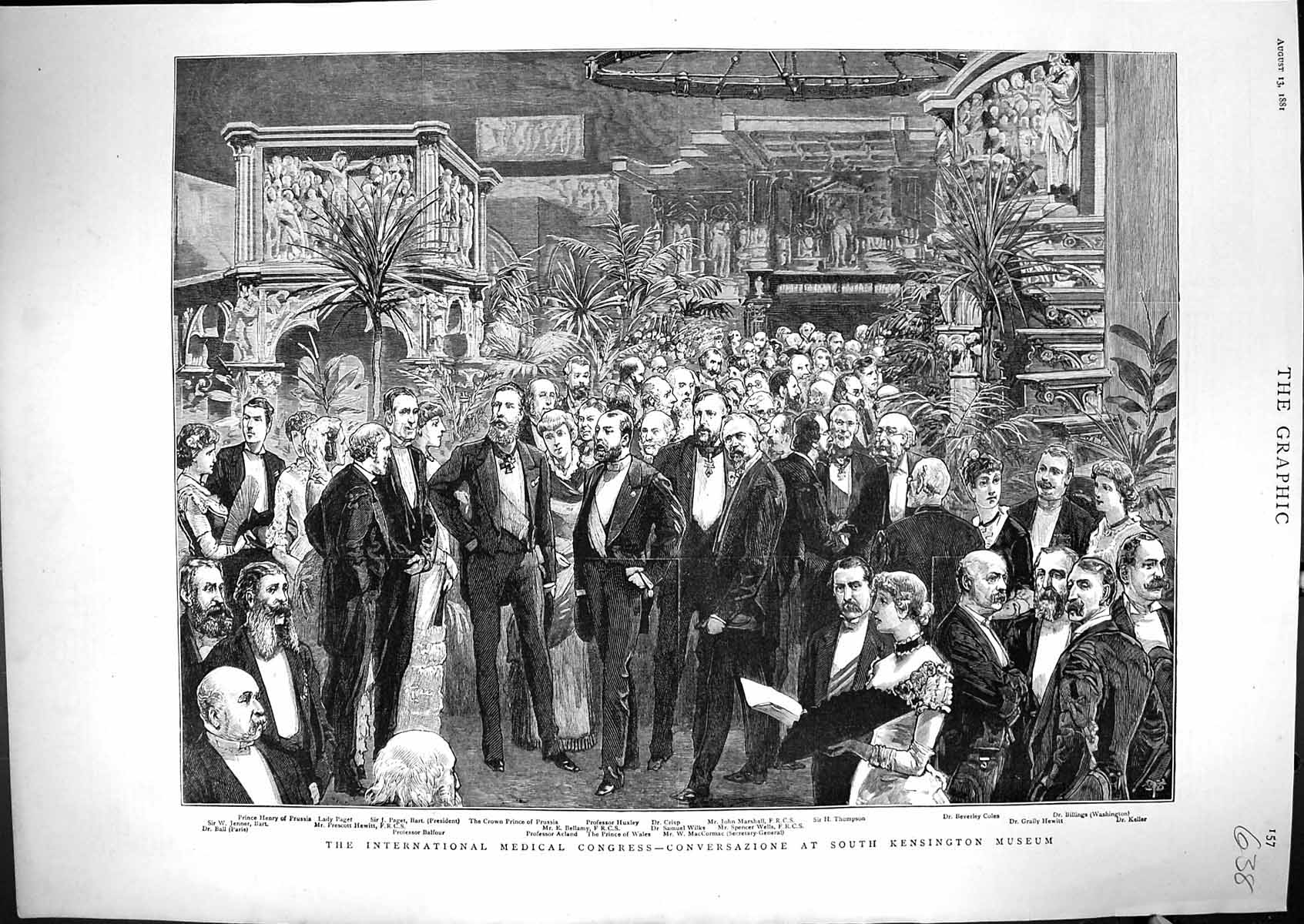 Old 1881 Medical Congress Kensington Prince Henry Huxley Thompson Col Victorian