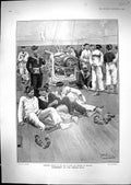 Old Print 1905 War Punishment French Navy Offenders Deck Irons Discipline 20th