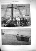 Original Old Antique Print 1871 Sea Torpedo Experiments Firing Ship Fine Art