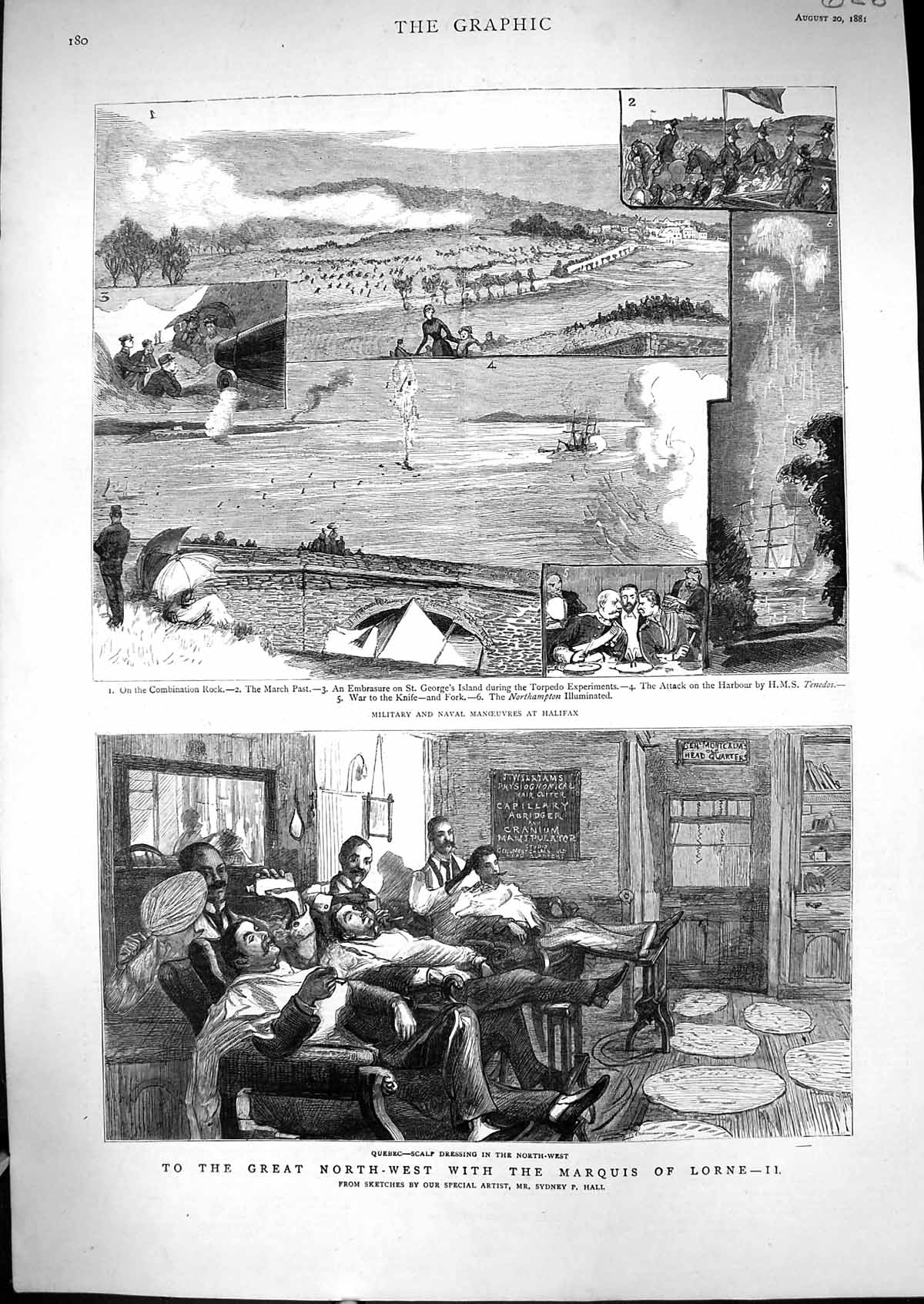 Old 1881 Marquis Lorne Quebec Scalp Dressing Military Manoeuvres Hali Victorian