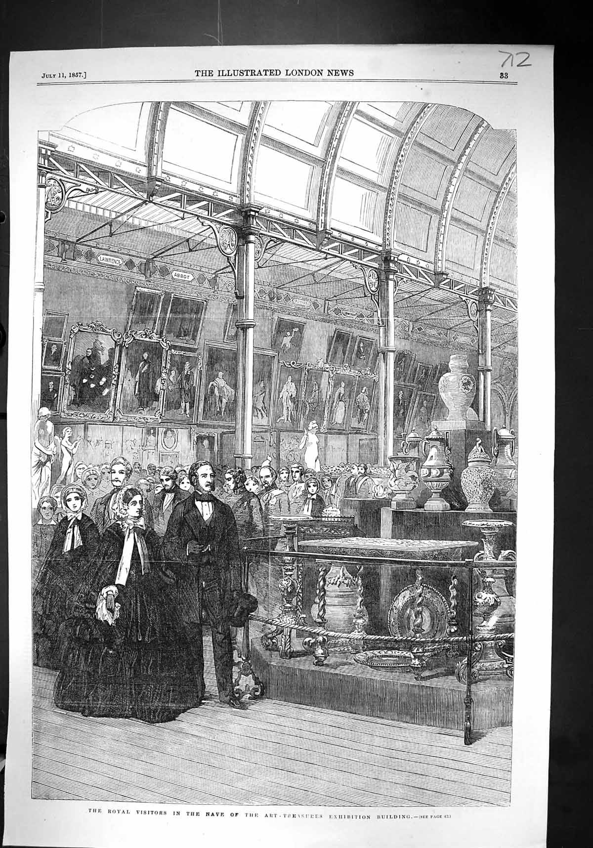 Old 1857 Royal Visitors Nave Art Treasures Exhibition Building Lawren Victorian