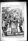 Old Antique Print 1910 Young Siers King Alfonso Spanish Army Sword Madrid 20th