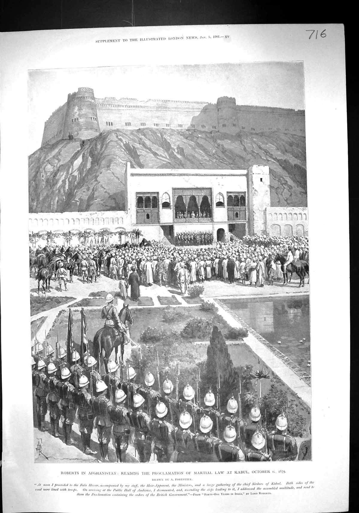 Old 1901 General Roberts Afghanistan Proclamation Martial Law Kabul B Victorian