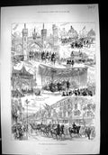 Old 1882 Prince Princess Wales Leicester Gallowtree Gate Abbey Park B Victorian
