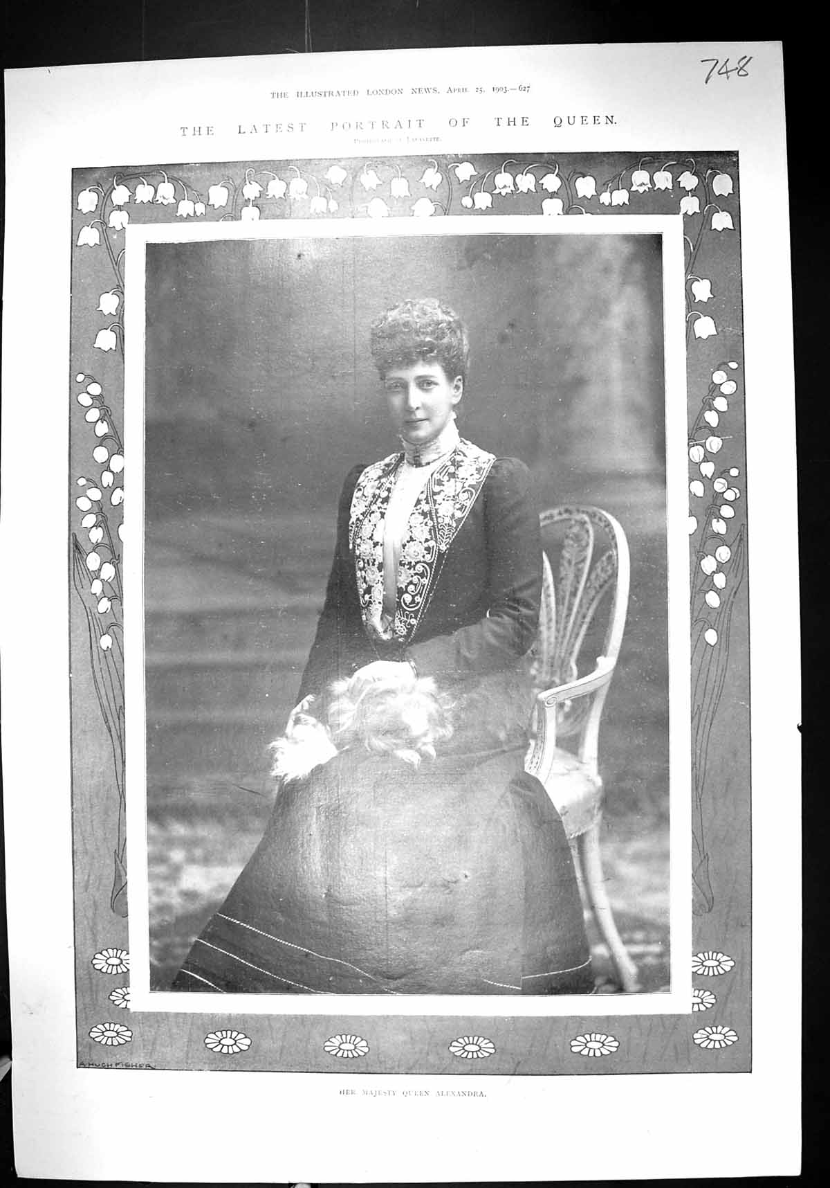 Antique Old Print 1903 Photograph Her Majesty Queen Alexandra Royal Family 20th