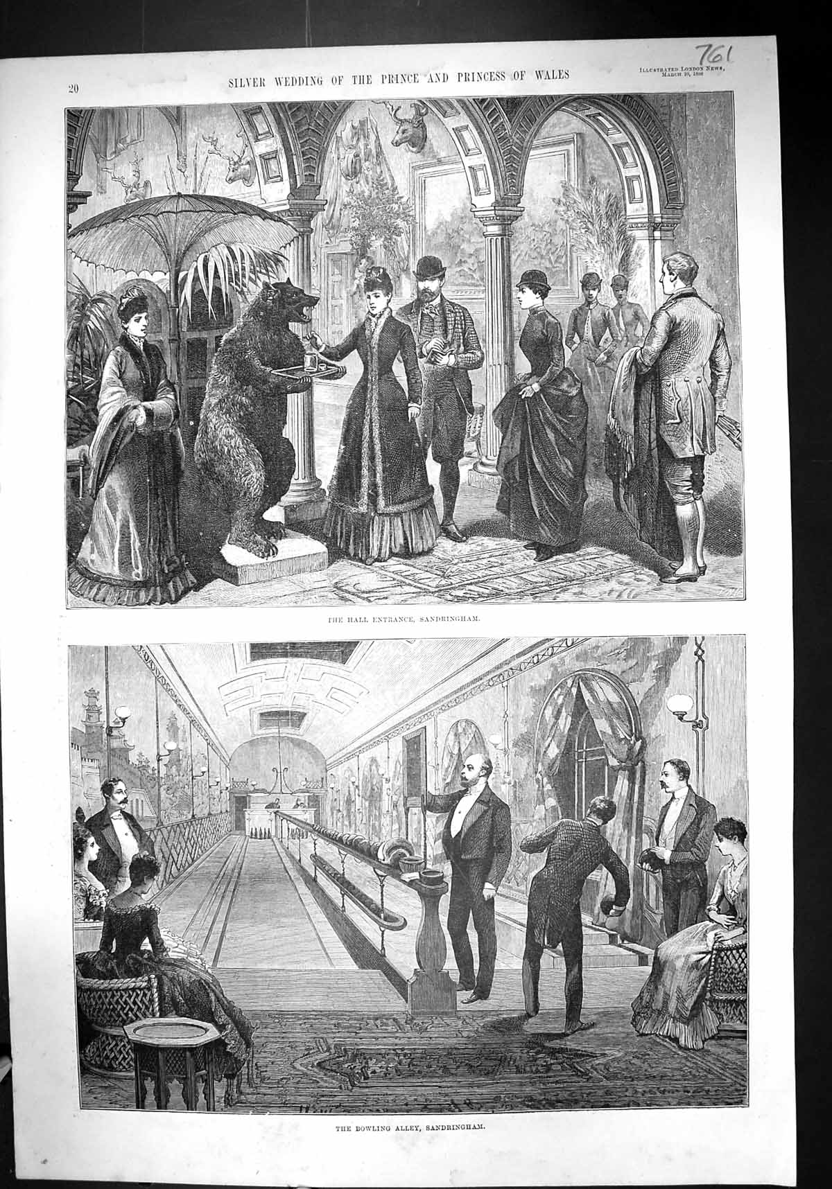 Old 1888 Hall Entrance Sandringham Bowling Alley Prince Wales Royal F Victorian